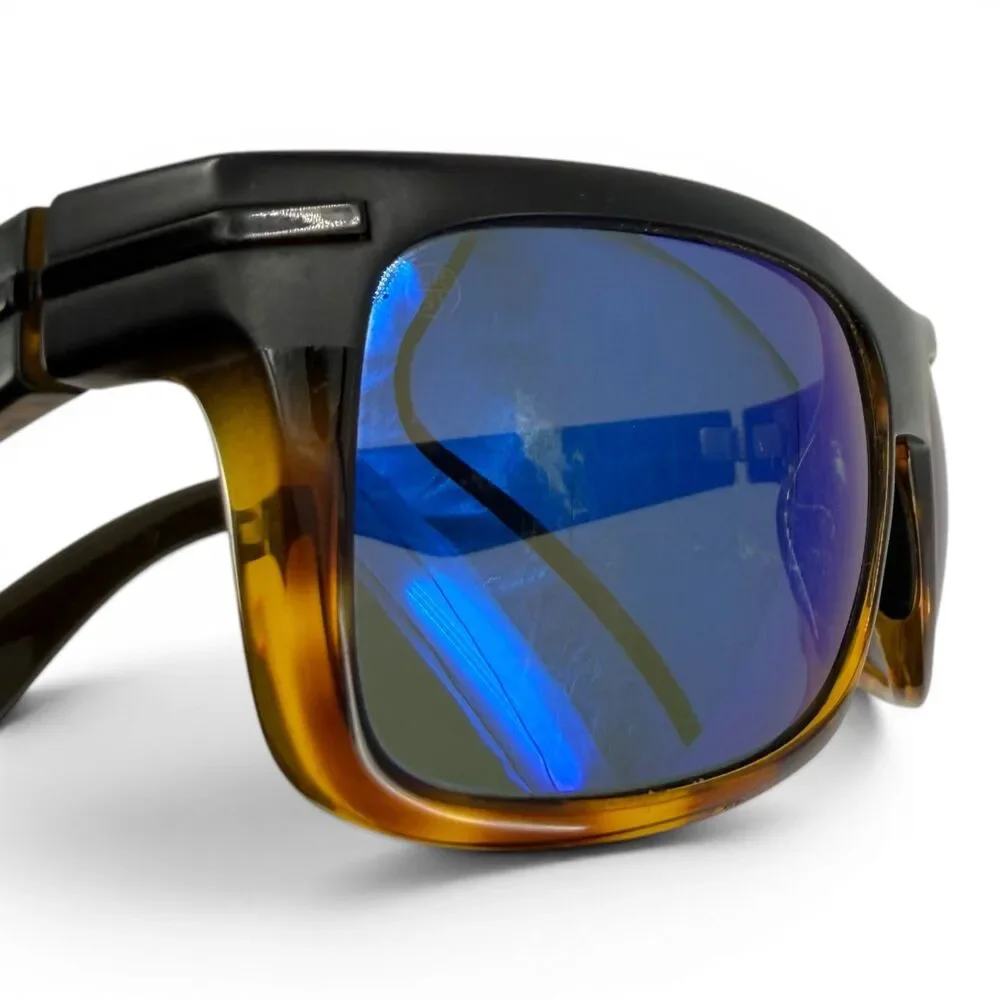 Kaenon Burnet Polarized Sunglasses Matte Black + Tortoise Pacific Blue Mirror